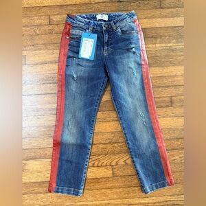 Versace Kids Blue Jeans with Red Stripes
